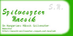 szilveszter macsik business card