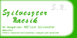 szilveszter macsik business card